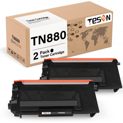 Brother TN880 TN-880 TESEN Compatible Toner Cartridge Replacement 2 Packs